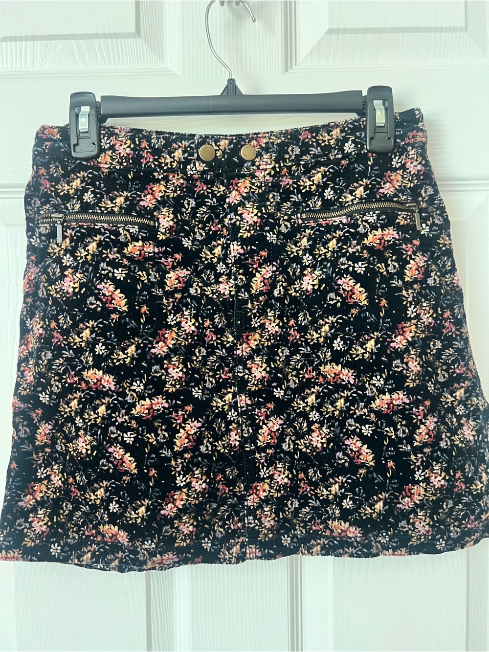 Mossimo Supply Co. Black Velvet Mini Skirt with fall Floral Print